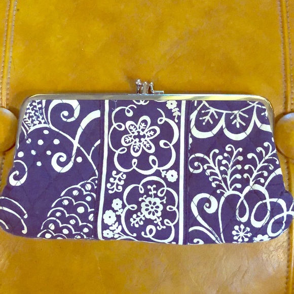 Vera Bradley Twirly Birds Navy Clutch Wallet - Picture 1 of 8